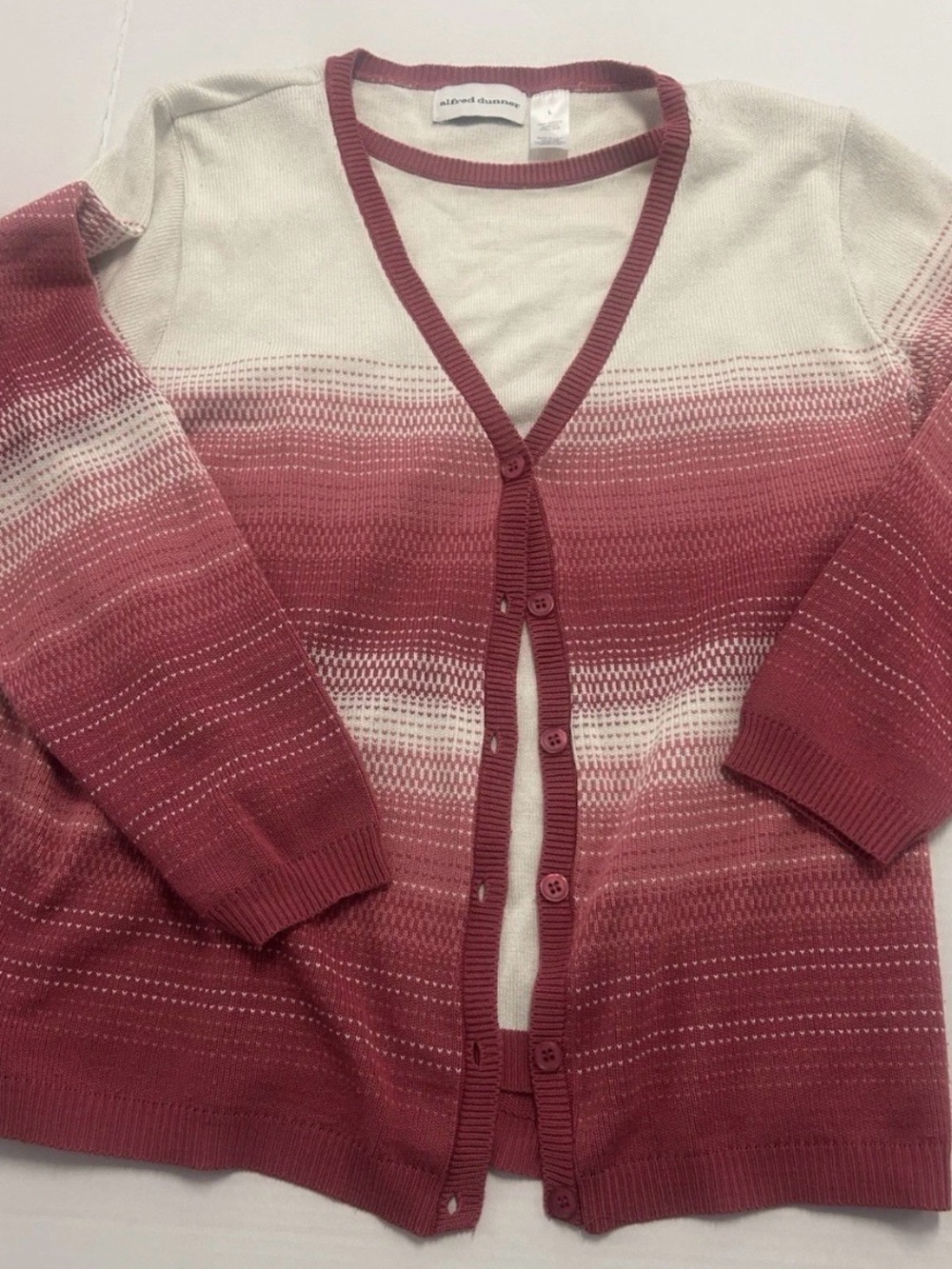 Alfred Dunner Rose Ombre Button-Front Cardigan